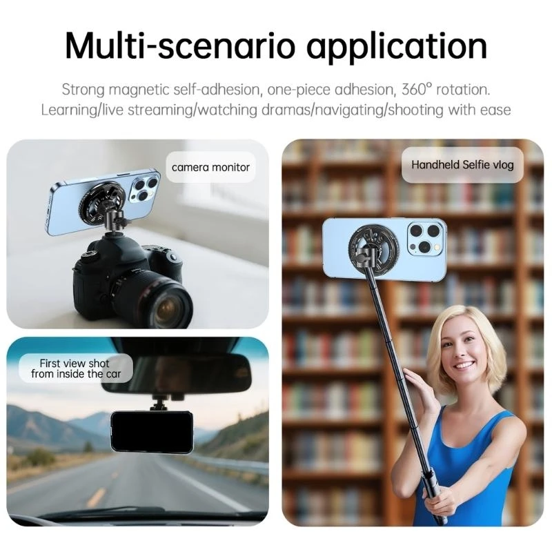 

Tool Less Magnetic Phone Mount Aluminum Alloy Base 1/4Inch Interfaces Suitable For Camera Tripod Live Streaming Holder best sale