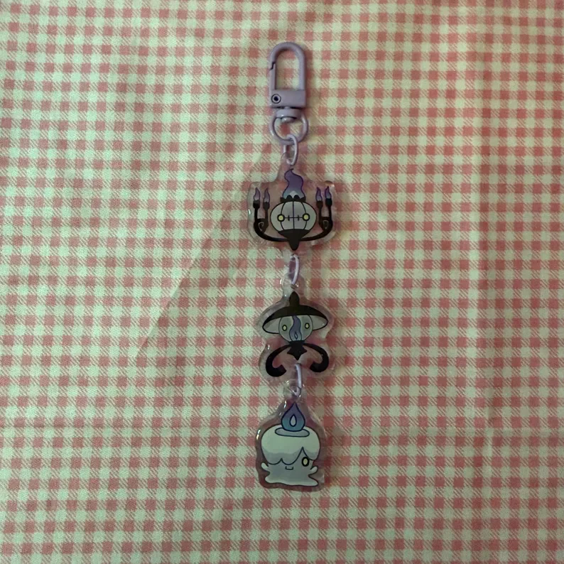 Evolution‑Themed Linked Acrylic Keychain, Chibi Creature Bag Charm Fan Collectible Pendant Gift