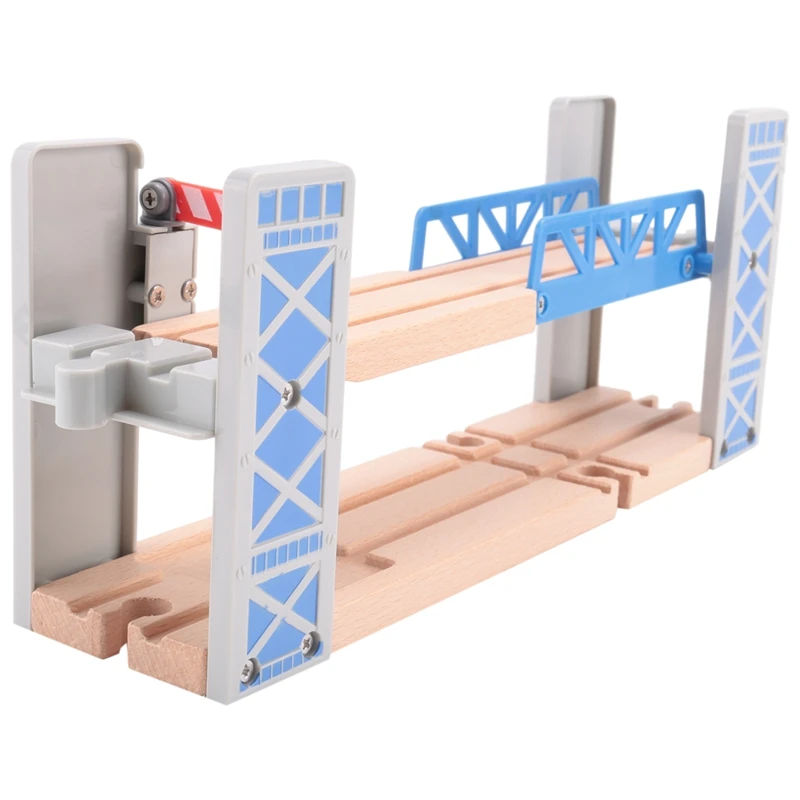 Wooden Train Tracks Railway Toys Set Wooden Double Deck Bridge Wooden Accessories Overpass Model Kid's Toys Children's Gifts