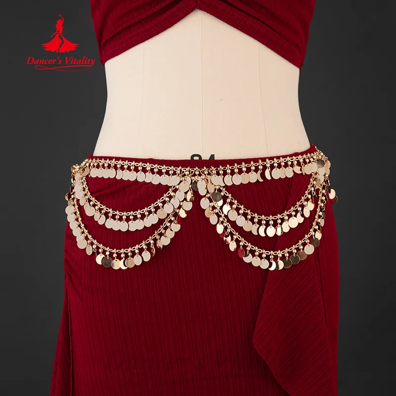 Belly Dancing Accessory for Women's Exotic Style Sparkle Waist Chain Oriental Dance Practice Belt Girl Performance Accessories