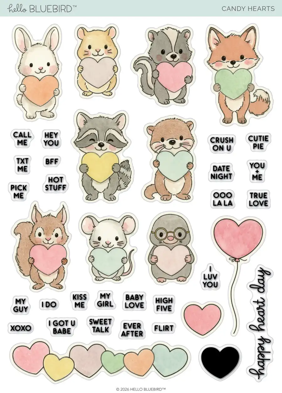 January 2026 Valentine Candy Hearts Love Bee Kissing Booth Metal Cutting Dies Clear Stamps for DIY Supplies Scrapbook New - view 5