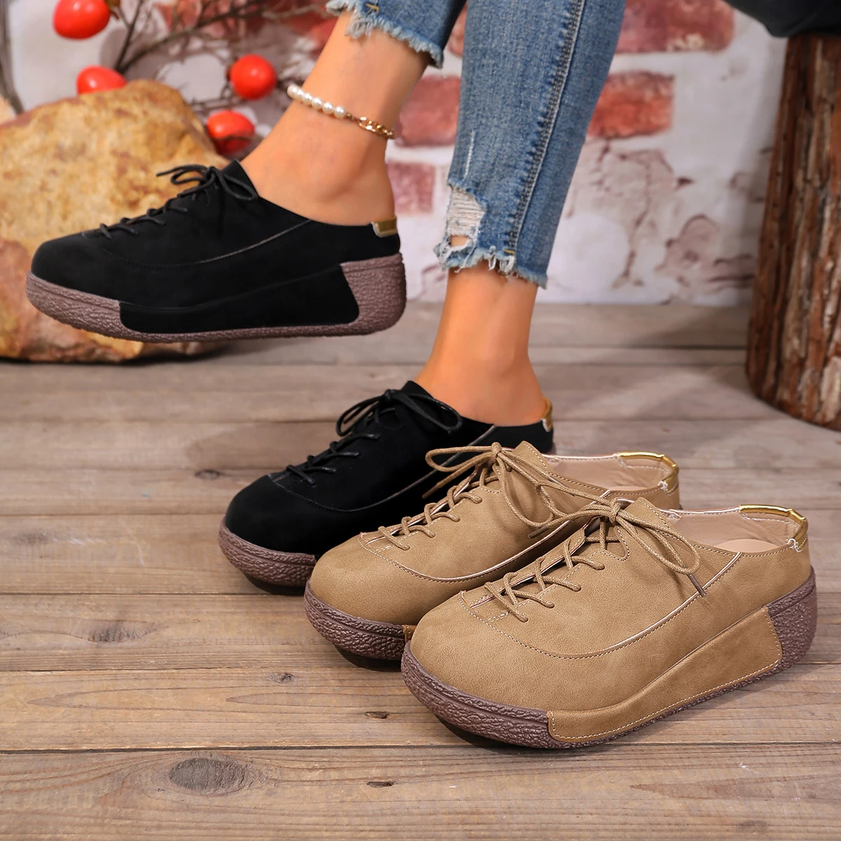 New Fashion Women Loafers Comfort Wedge bottom Orthopedic shoes Slip on Casual Platform Ladies mom outdoor walking footwear