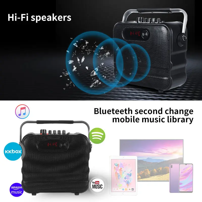 60Wワイヤレスカラオケサウンドボックス6.5インチ大角ポータブルBluetoothスピーカー、マイク付きリモコン