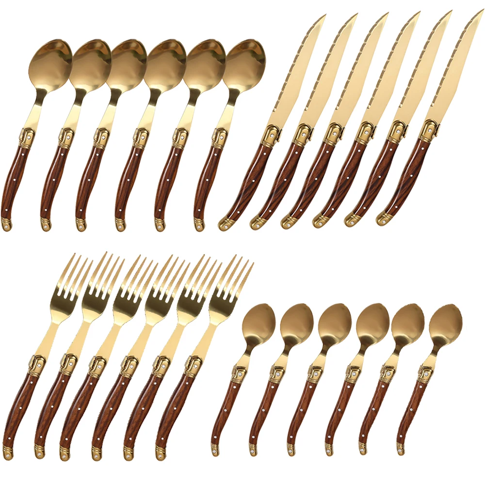 jaswehome-24pc-laguiole-luxury-silverware-gold-sharp-blade-wedding-dinnerware-stainless-steel-steak-knives-forks-spoons-utensils