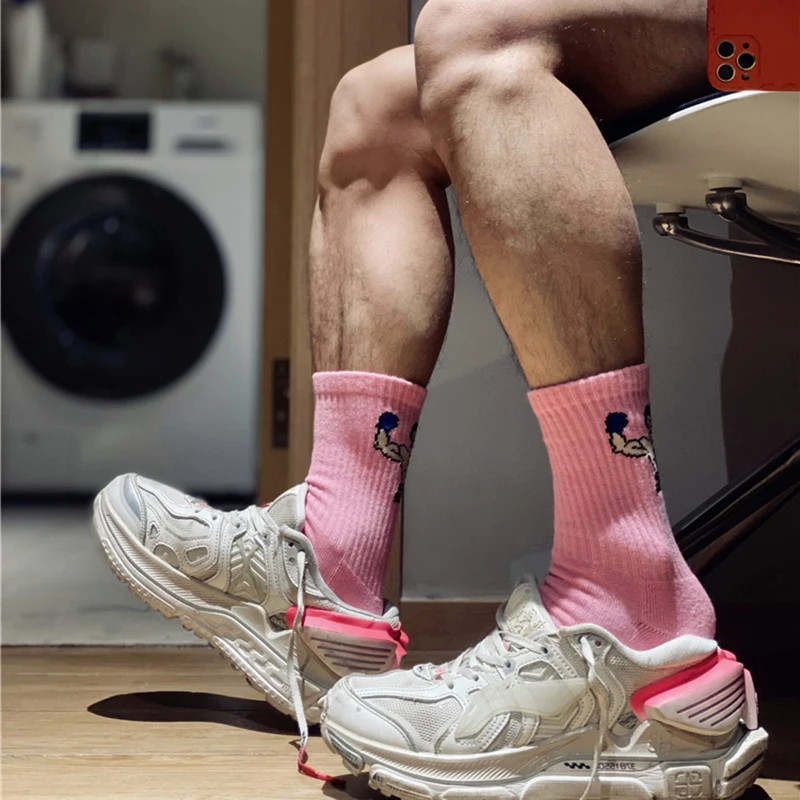 Calcetines tobilleros de dibujos animados para Hombre, medias deportivas con personalidad, para baloncesto