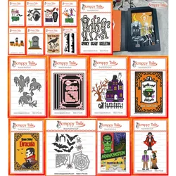 Halloween Collection Pumpkin Witches Haunted House Book Pop Ghost Bat Skeletons Character Trio Metal Cutting Dies Card 2024 New