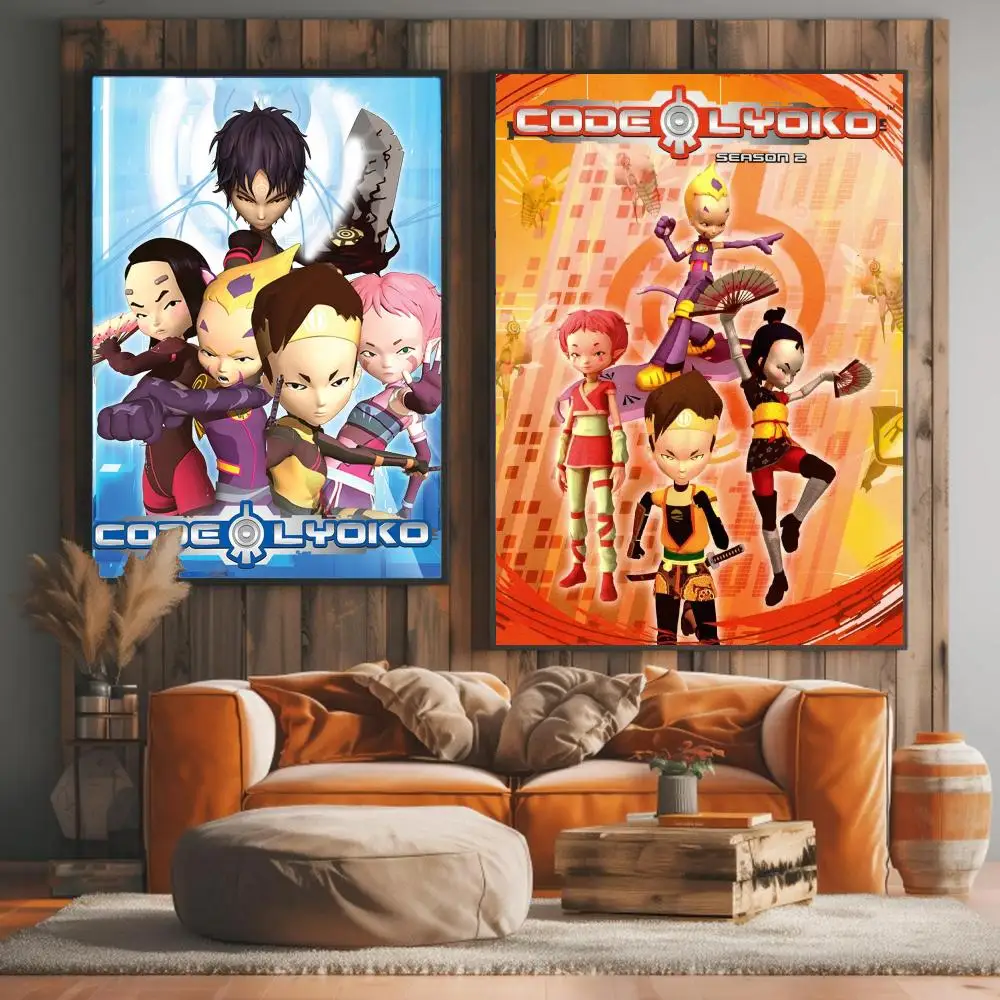anime C-Code Lyoko-O Painting Calligraphy Elegant Botanical Decor for Living Room Modern Interior Design
