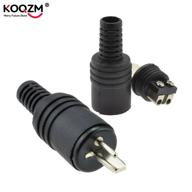 2pcs 2 Pin Black DIN Plug Speaker And HiFi Connector Screw Terminals Connector Power Signal Plug Adapters