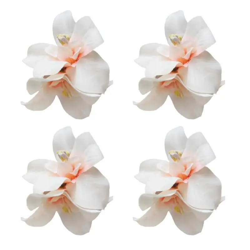 

652F 4Pcs Fabric Hibiscus Claw Clip Practical Beach Vacation Hair Accessories for Women