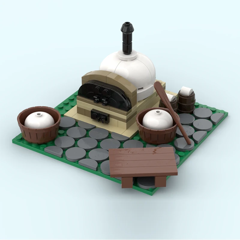 City Street View Model MOC Building Bricks Outdoor Bakery Shop Modular Technology Children Holiday Gifts Assemble Toys Suit