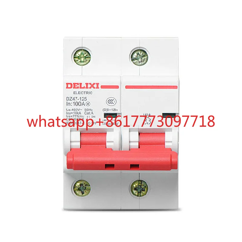 DELIXI 25A Mini MCB Circuit Breaker 2-Pole Rail DZ47s Small Size Copper Material with Lithium Protection