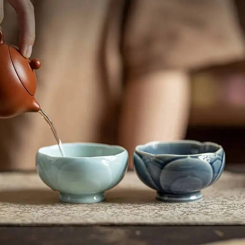 السيراميك لوتس فنجان شاي كوب الشاي المنزلية رائحة التقدير كوب الشاي تخمير كوب الكونغ فو طقم شاي مقاومة للحرارة ماستر كوب واحد #4