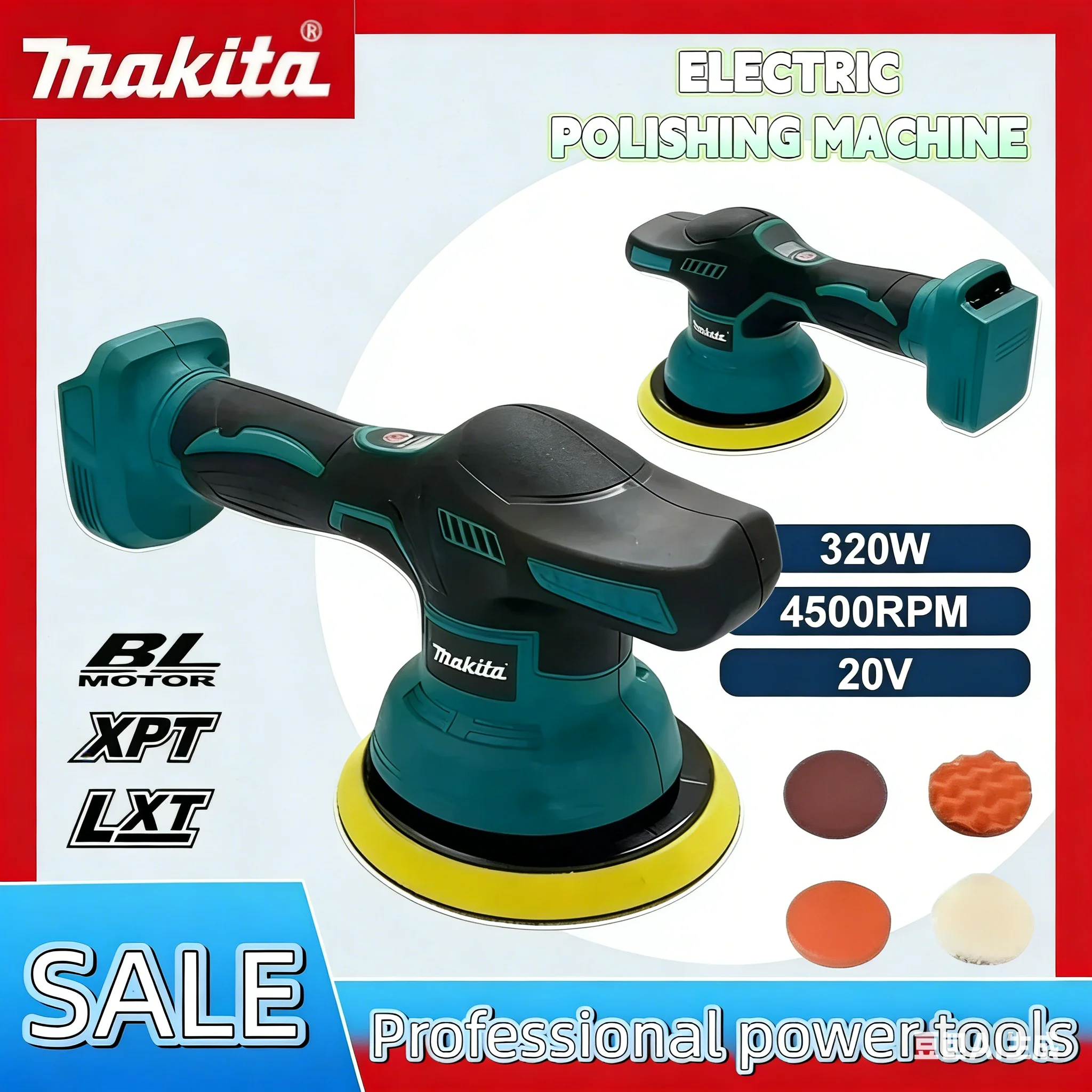 

Беспроводная полировальная машина Makita с 8 скоростями и цифровым дисплеем, электрическая полировальная машина для авто, для нанесения воска и полировки, совместима с аккумуляторами Makita