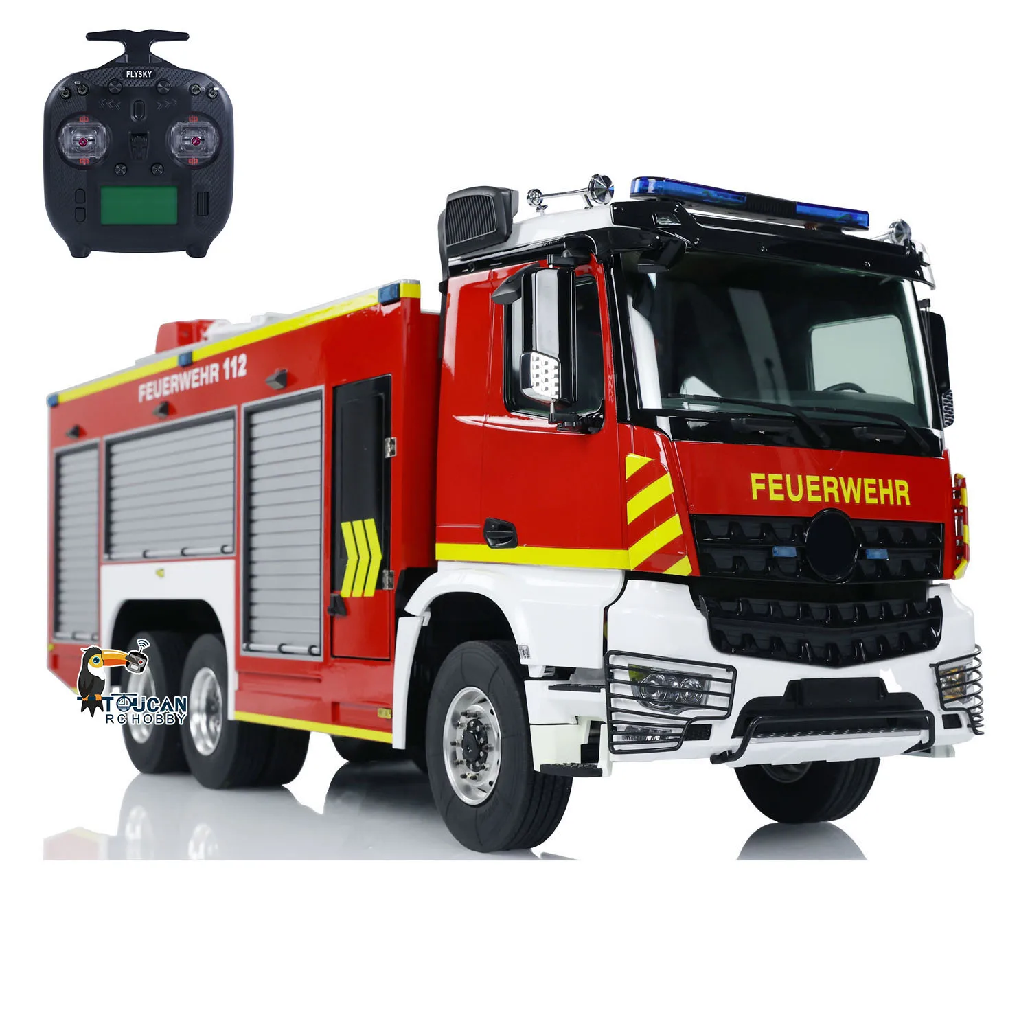 

1/14 6x4 RC Fire Vehicles Metal Chassis Radio Control Fire Fighting Truck Light Sound Vehicle Finished Cars Model Toys for Boys