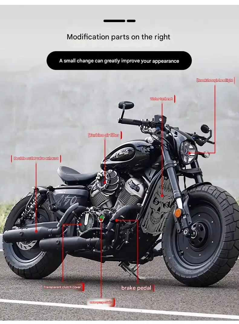 

For Benda Chinchilla 450 500 Exhaust System Pipe, Easy Install Enhanced Sound Anti-Corrosion Mod Kit