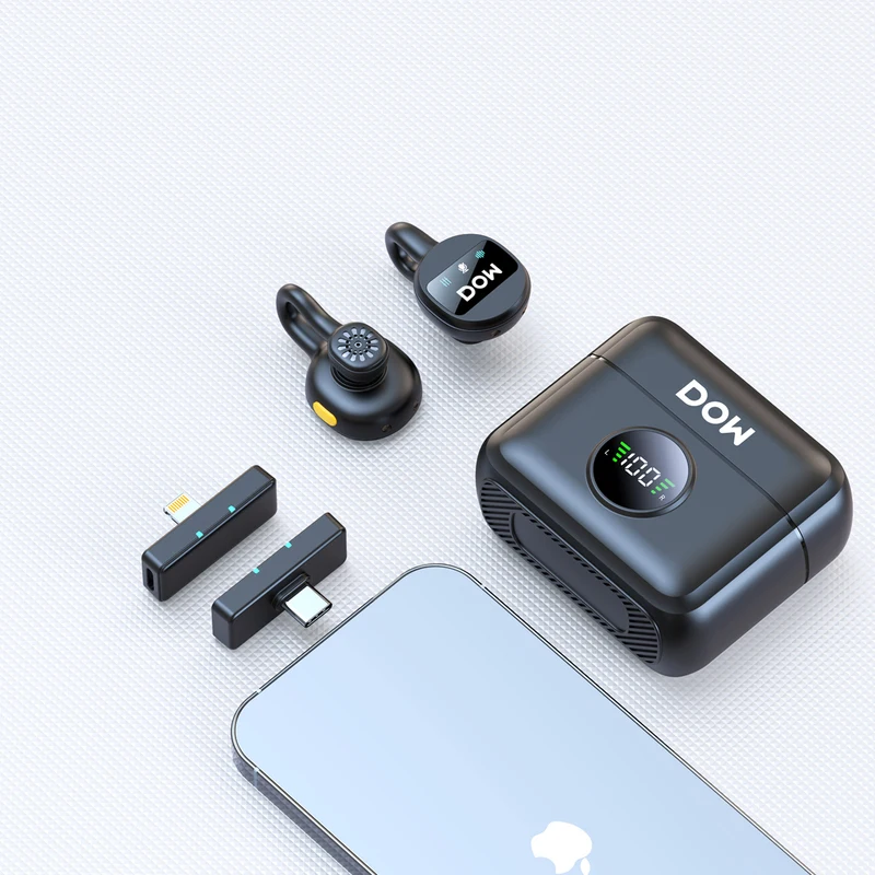 W81 Pro Omni-directional 2.4G Dual Channel Noise Cancellation 24H Battery 40M Range Vlog Live Stream Wireless Microphone
