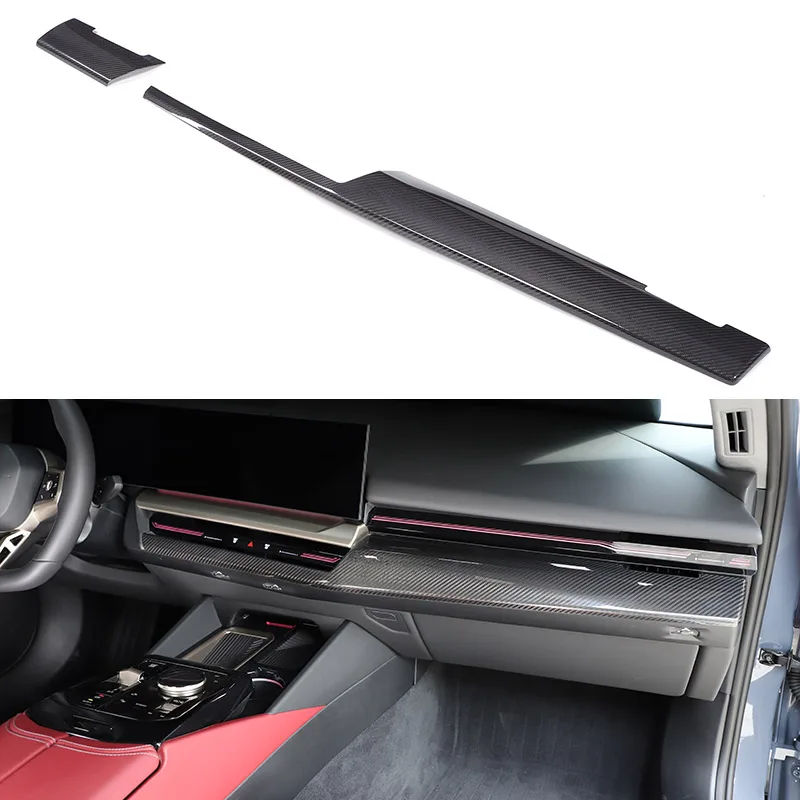 

Real carbon fiber For BMW 5 Series G60 2024 Car Center Console Dashboard Panel Decoration Cover Sticker Interior Accessories