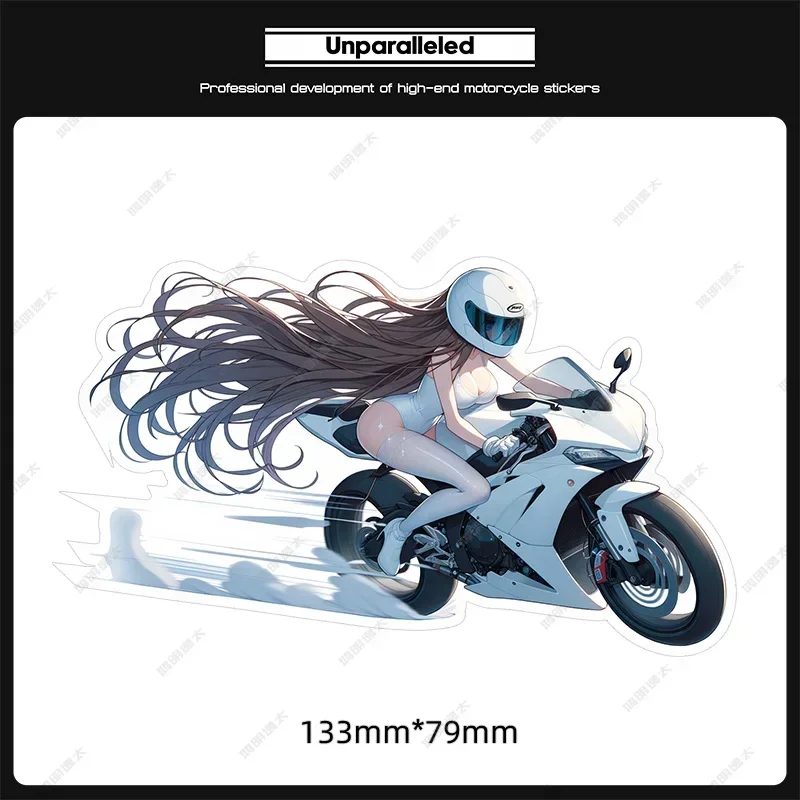

Motorcycle Girl Riding Stickers Anime Racing Goddess Personality Creative Motorcycle Body Scratches Cover Decorative Stickers