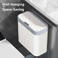 Wall-Mounted Automatic Trash Can with Lid Kitchen Trash Bin Sensor Wastebasket Induction Bathroom Recycling Trash Bin