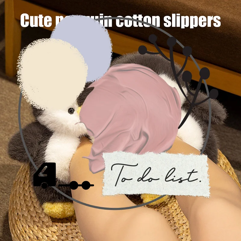 

Хлопковые тапочки с пингвином, осенние и зимние домашние тапочки на толстой подошве с закрытым каблуком, плюшевые зимние домашние теплые нескользящие тапочки с героями мультфильмов