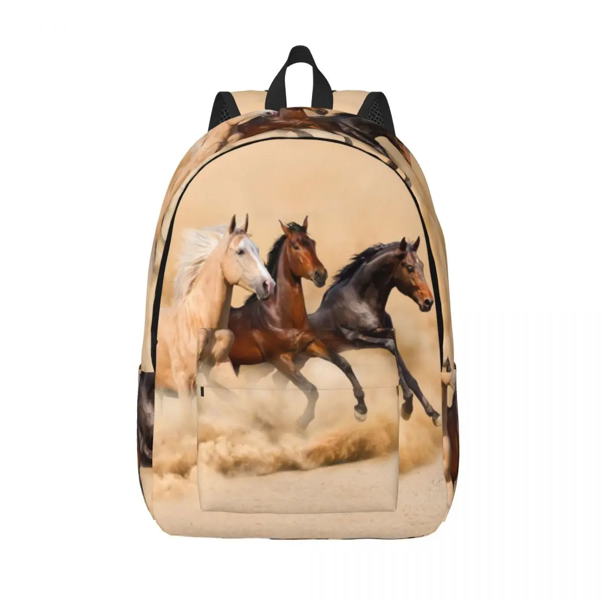 Beautiful Horse Running Backpack for Boy Girl Kids Student School Bookbag Galloping Canvas Daypack Kindergarten Primary Bag