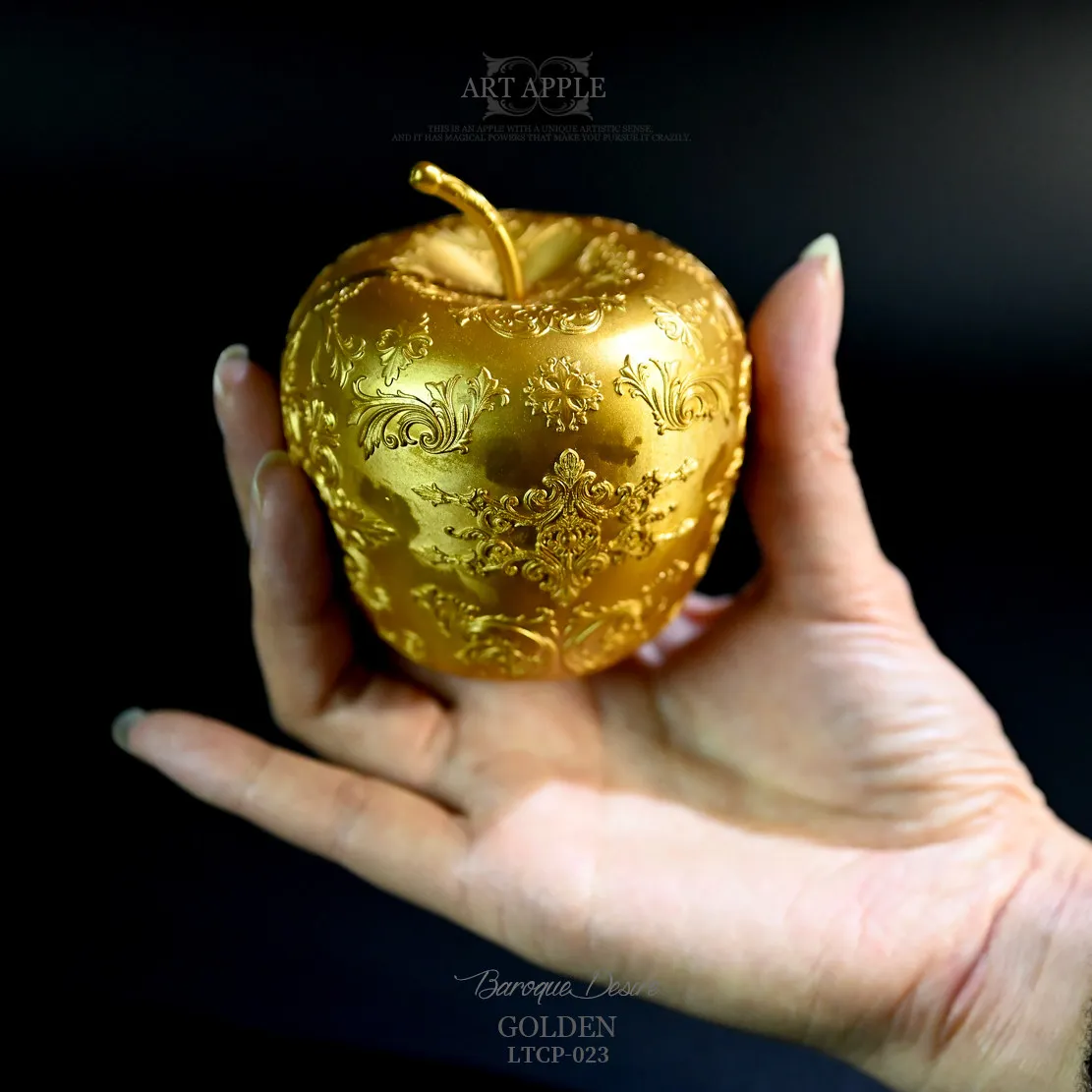 Baroque Gold Art Fruit 80mm Hand-Painted Resin Statue Luxury Home Desk Decor