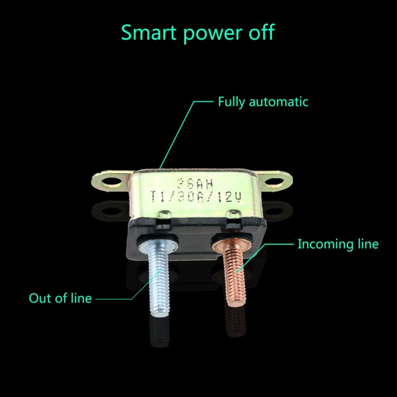 Auto Reset Circuit Breaker 20/30/40/50AMP 12V Fuse Dual Battery for Car Caravan Boat Battery Overcurrent Protector Auto Recovery