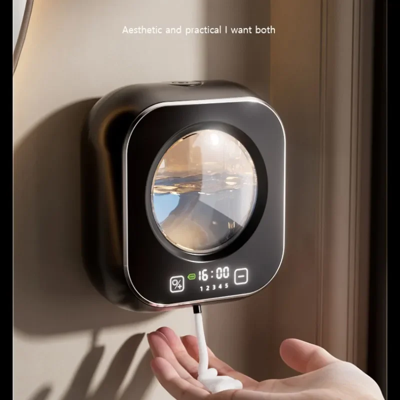 Mounted Automatic Soap Dispenser with Large Capacity Non-contact Rechargeable Sensor Kitchen with LED Intelligence Cleaning Wall