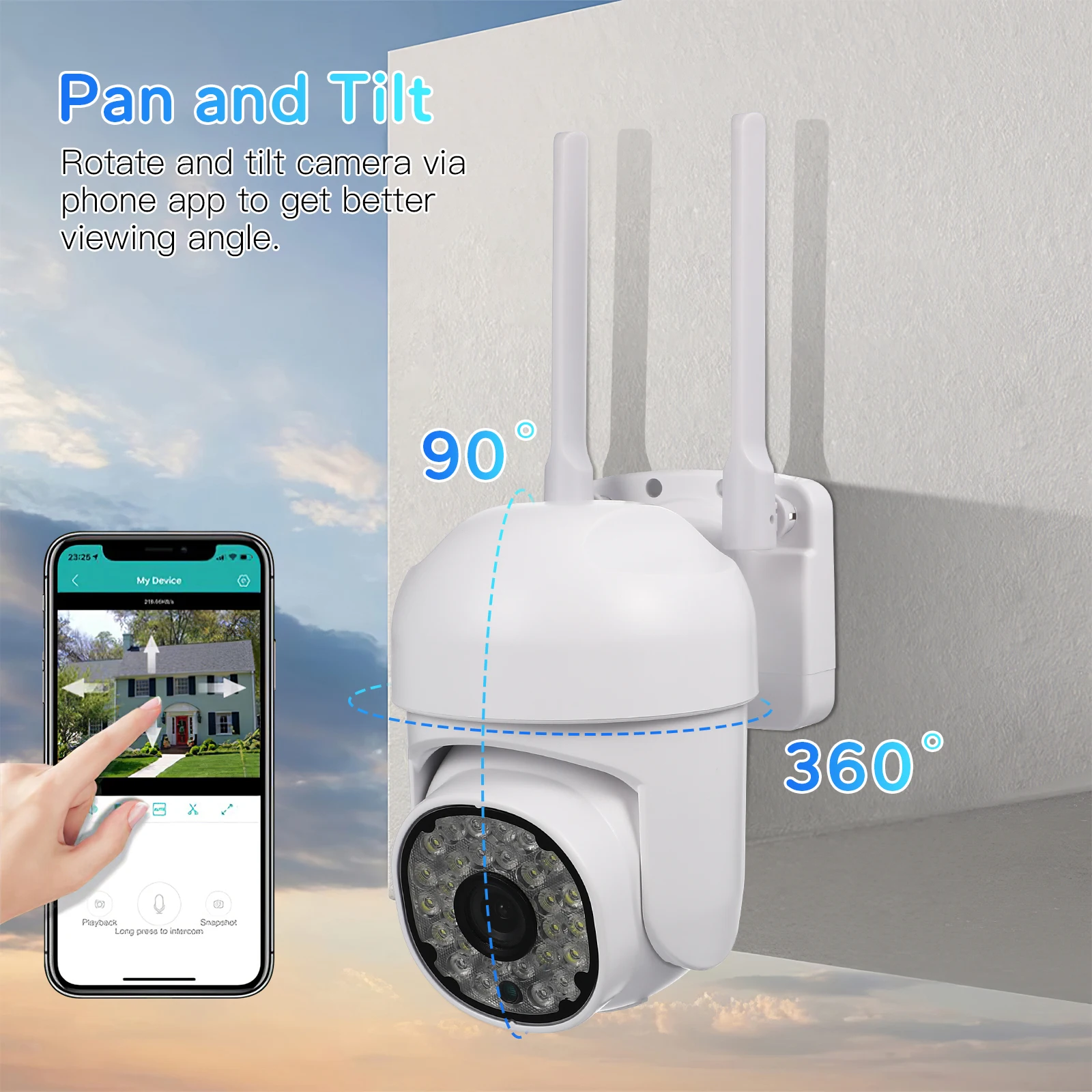 

5G Wireless Indoor Outdoor Wifi Cam High Resolution Audio Security Video Storage Weatherproof