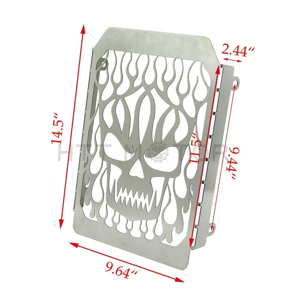 Motorcycle Stainless Steel Chrome Skull Flame Radiator Grille Cover Stainless for Kawasaki Vulcan VN 1500
