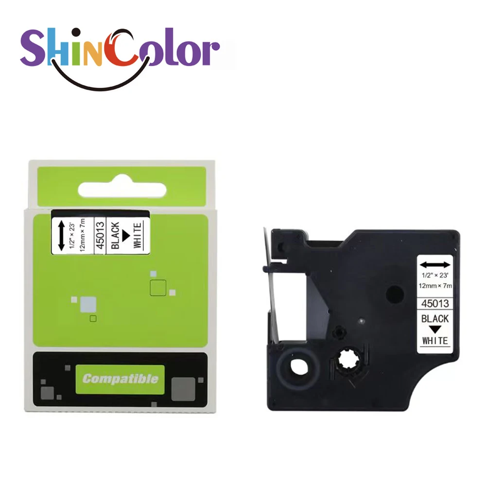 ShinColor DYMO D1 45013 Tape Replacement for DYMO LabelManager 160 280 210D 360D 420P Wireless PnP 220P 260P 500TS 450DUO