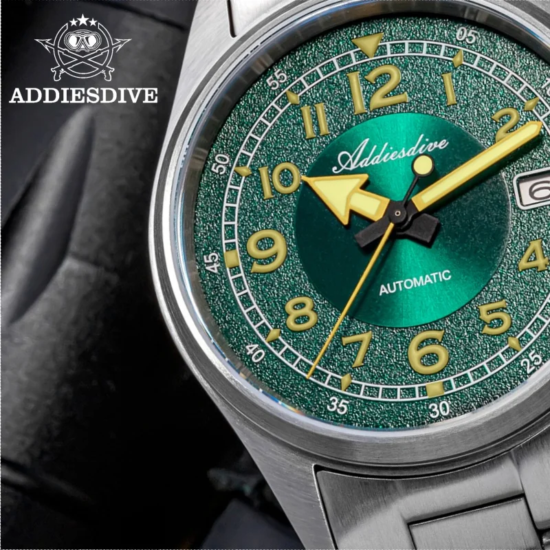ADDIESDIVE 39mm AD2055 Hot Sale Man Watch Sapphire Glass 316L Stainless Steel Vintage Super Luminous Automatic Mechanical Watch