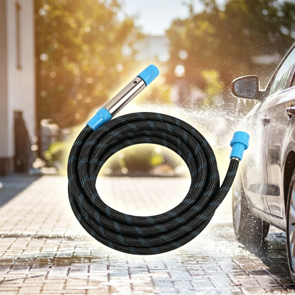 High Pressure Water Hose With Stainless Steel Spray Nozzle For Car Washing Household Irrigation Tool Release Connector