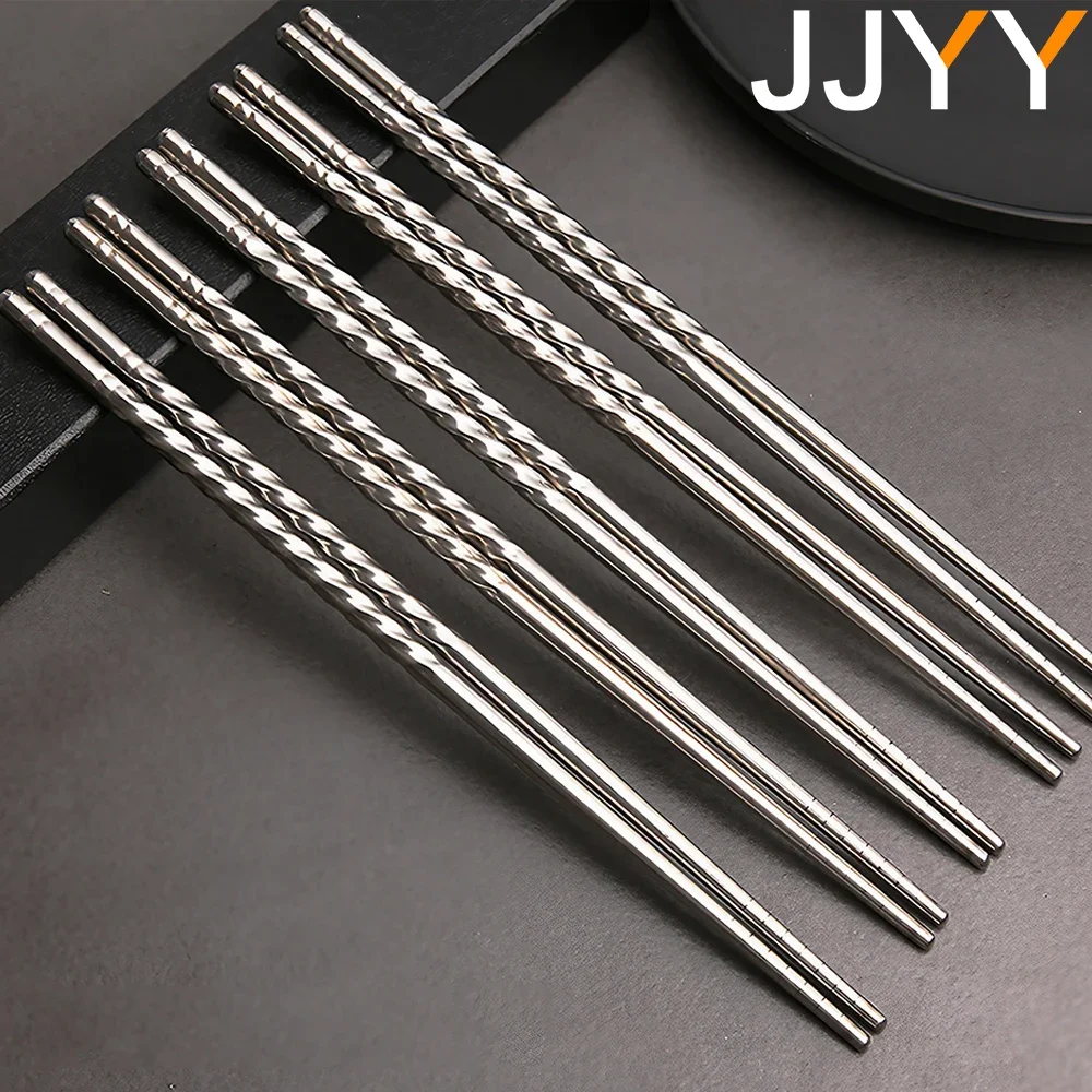 JJYY 1 Pair Chinese Chopsticks Anti-slip and anti-mould chopsticks Food Metal Chopsticks Kitchen Tableware