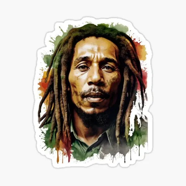 Jamaican One Love Heart Reggae Rastafari Bob Marley Jamaican Flag Map Sticker for Bumper Laptop Decal Vinyl Self-adhesive PVC KK