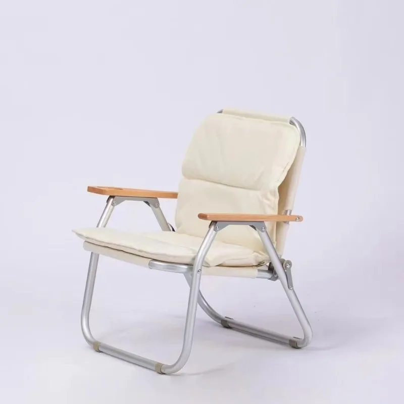 Outdoor camping folding chair, aluminum alloy folding double chair, portable backrest leisure chair
