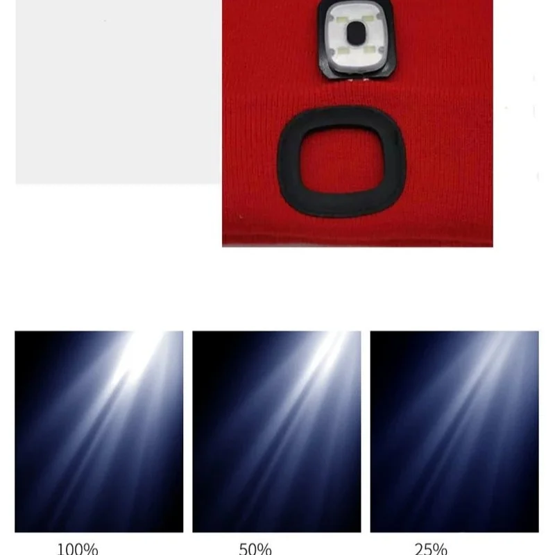 Rechargeable Model LED Light Knit Hat Light Up Outdoor LED Hat Headphones Night Running With Light Headband Sport Headlamp