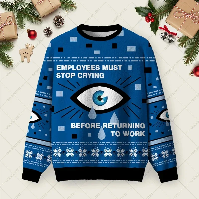 3D-Druck Lebkuchenmann Grafik-Sweatshirts Lustiger Weihnachtsmann Hässlicher Weihnachtspullover Unisex Weihnachten 2026 Pullover Freizeitkleidung – Detail 2