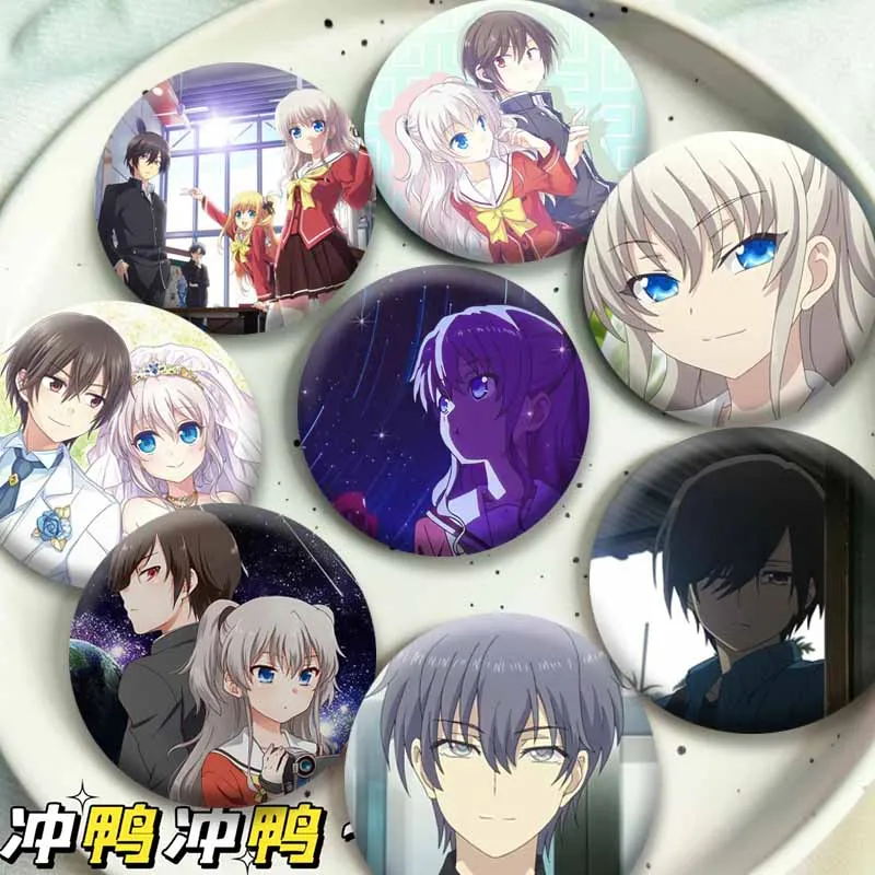 Nao Tomori Yuu Otosaka Ayumi Koujirou Yusa Cartoon Badges Cute Anime Figure Round Pins Bag Decor Brooch Accessories Friends Gift