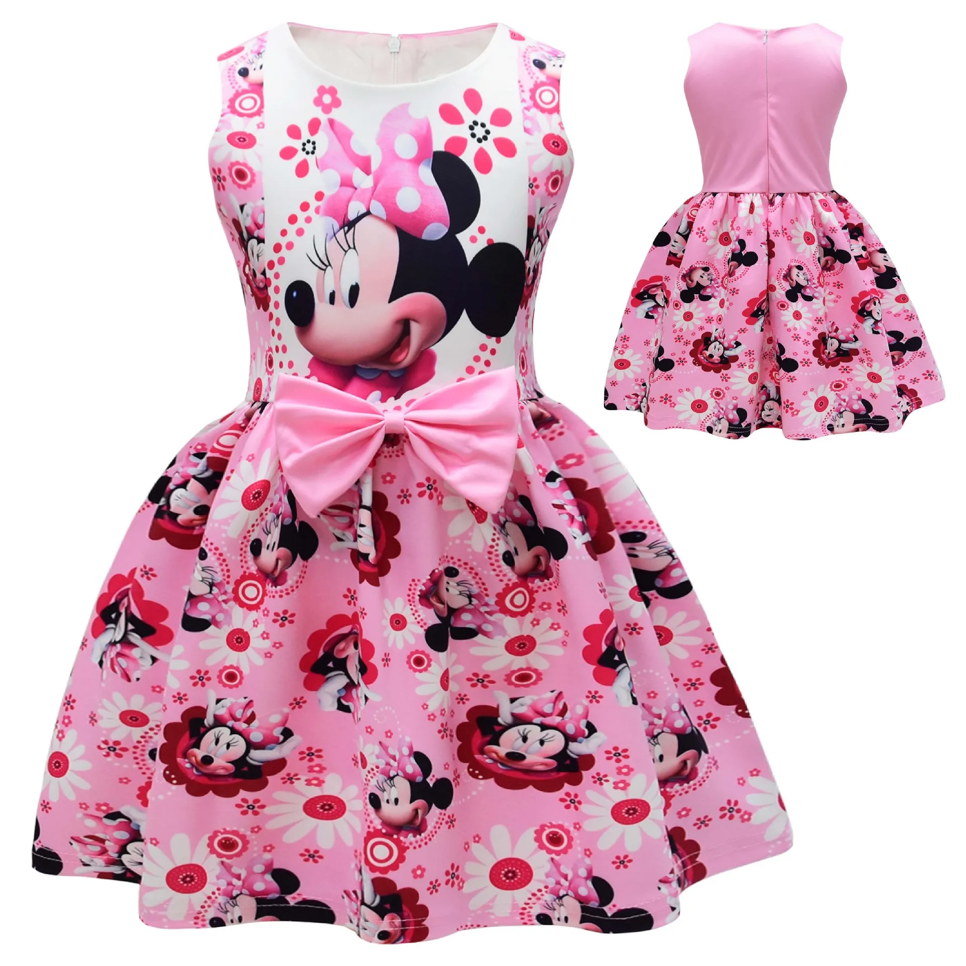 

2024 Disney Children's Dress Mickey Mouse Girls Casual Dresses Girl's Dress Birthday Party Children's Skirt Performance Costume