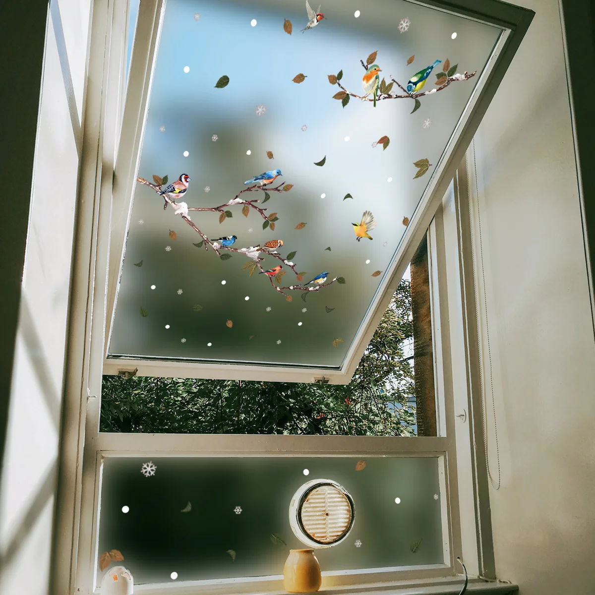 

Colored Tree Branches, Electrostatic Glass Stickers, Window Window Wall Stickers, Double-sided Visual