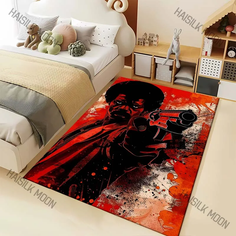 1PC Graffiti-style figure with gun Carpet for Living Room Bedroom Sofa Home Decor Rus Non-slip Floor Mat Luxury Gift