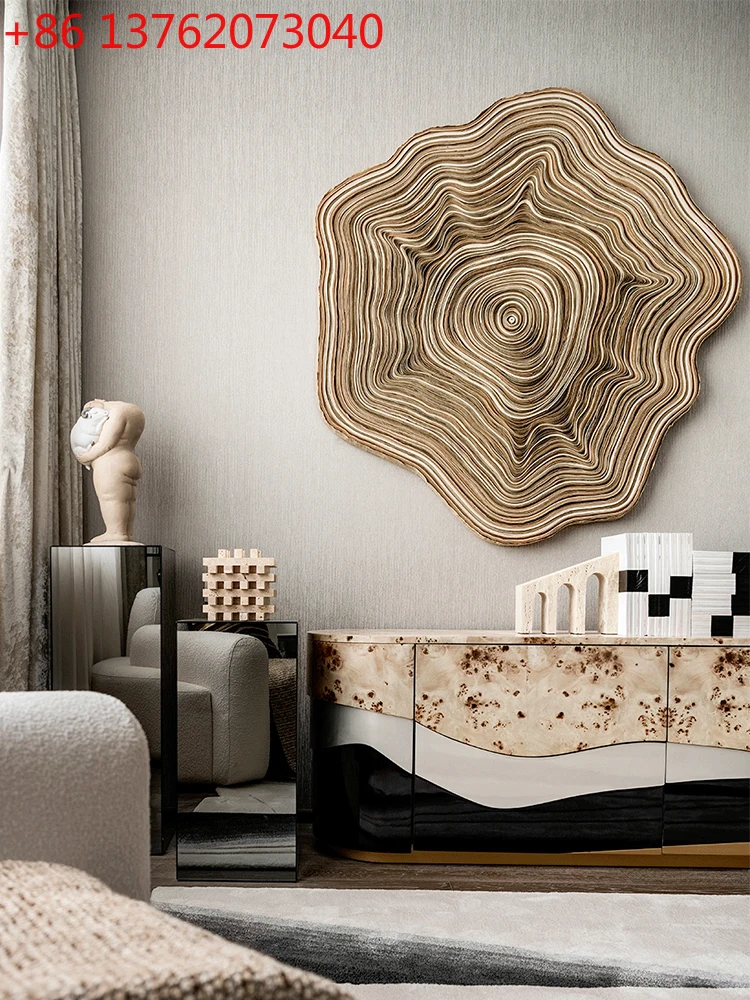 Wabi-Sabi Style Three-Dimensional Texture Handmade Pleated Cloth Living Room Paper Art Entrance Abstract  Decorative Painting