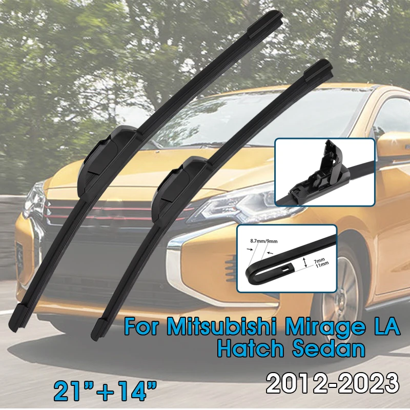 

Щетки стеклоочистителя автомобиля 21 "+ 14" для Minsubishi Mirage LA Hatch Sedan 2012-2023, лобовое стекло, щетки переднего окна, автомобильные аксессуары
