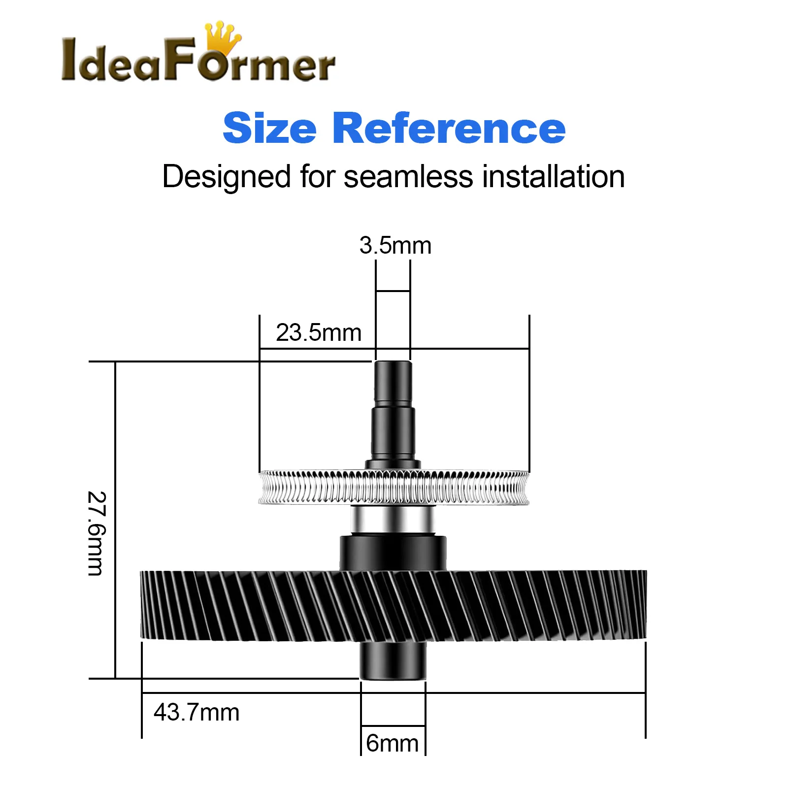 For Bambu Lab H2D Hardened Steel Dual Extruder Gears 3D Printer Integrated Shaft Design Upgraded Gear 3D Printer Accessories