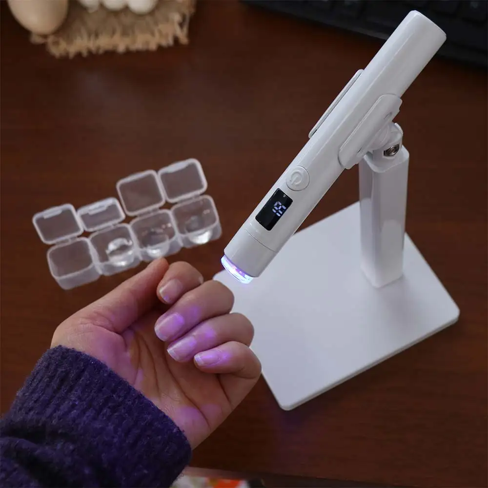 Portable UV LED Nail Lamp Fast Curing 2 Modes Nail Dryer Lamp with Stand with Silicone Nail Stamp LED Display Nail Dryer Machine