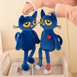 40cm Cartoon Smile Pete Cat Plush Toy Anime Blue Kitty Animal Stuffed Doll Accompany Baby Sleeping Dolls Kids Birthday Present