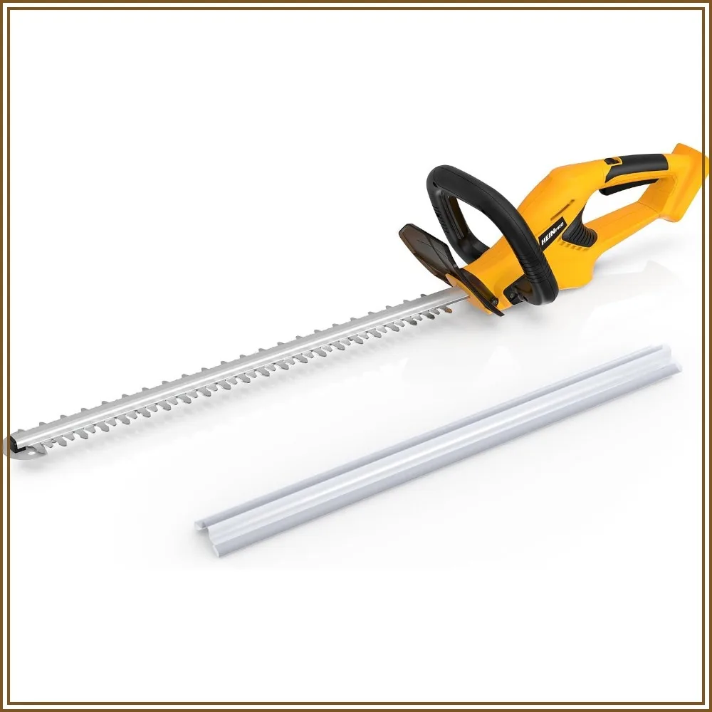Cordless Hedge Trimmer 22-Inch, Electric Bush Trimmer for Garden, Battery Powered, Yellow (Tool Only)
