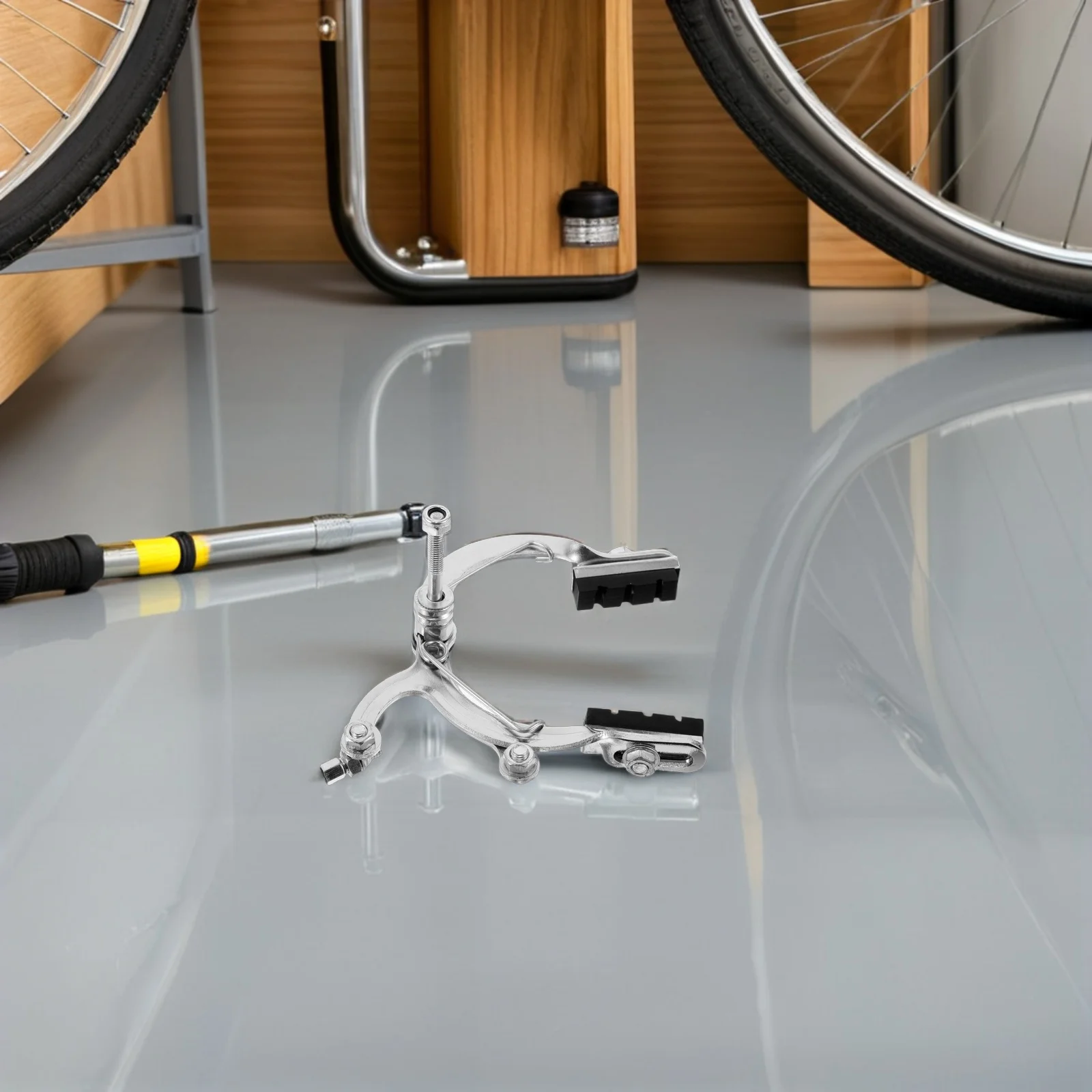 2개입 프론트 사이드 풀 C 캘리퍼 롱 암 안정적인 성능 일상 통근 및 레저 라이딩용 실버 디스크 브레이크 자전거용