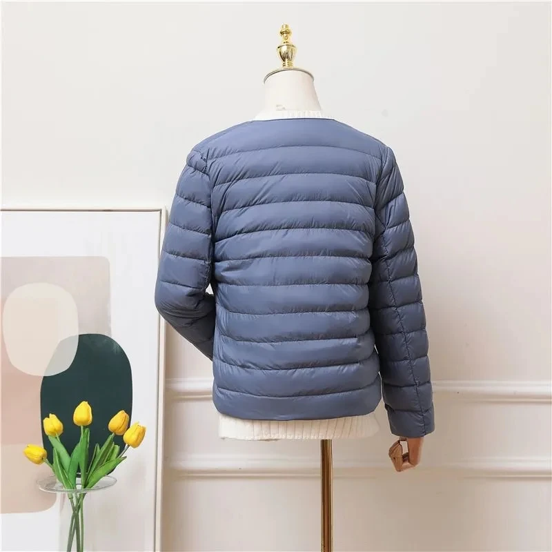 New Autumn Winter White Duck Down Coats Middle-aged Women's Thin Warm Down Jacket Coat Mother Clothing Long Sleeve Down Parkas